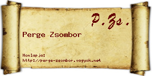Perge Zsombor névjegykártya